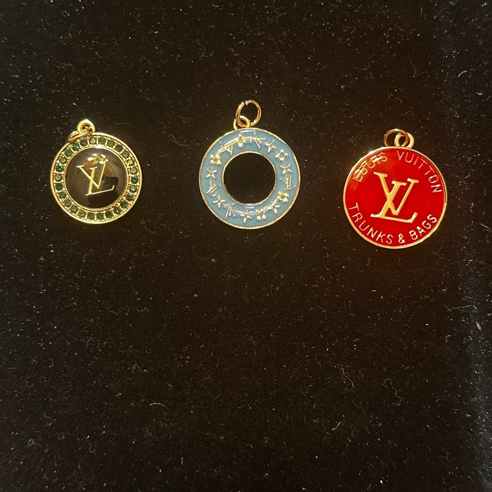 Upcycled Charms will come with gold toned chain